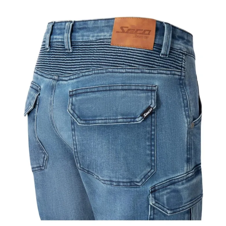 Jeansy motocyklowe SECA SQUARE II BLUE niebieski