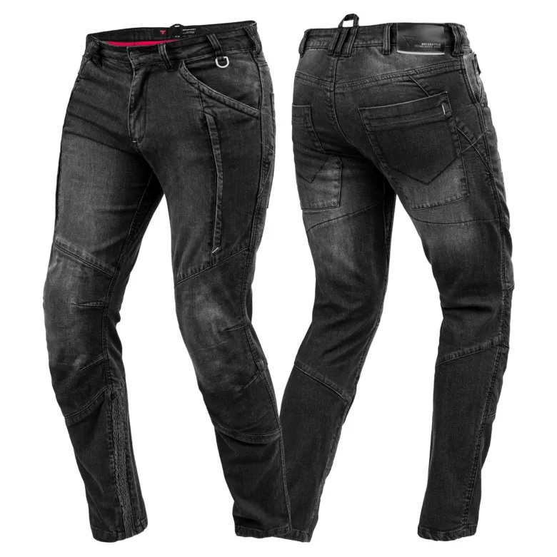 Jeansy motocyklowe SHIMA GHOST BLK czarny