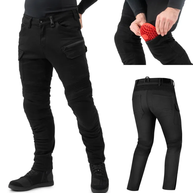 Jeansy motocyklowe SHIMA GIRO 3.0 BLACK czarny