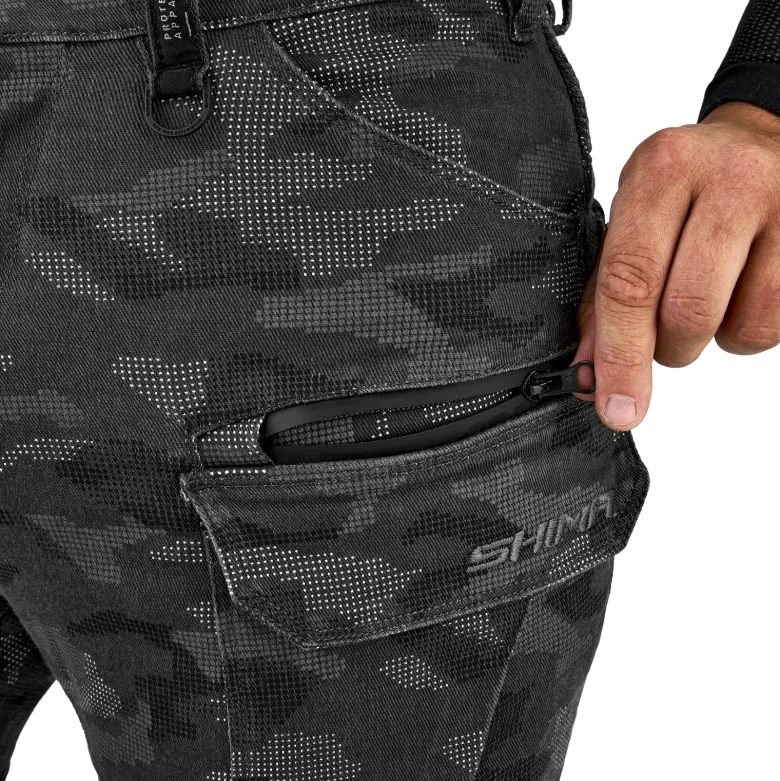 Jeansy motocyklowe SHIMA GIRO 3.0 CAMO szary czarny
