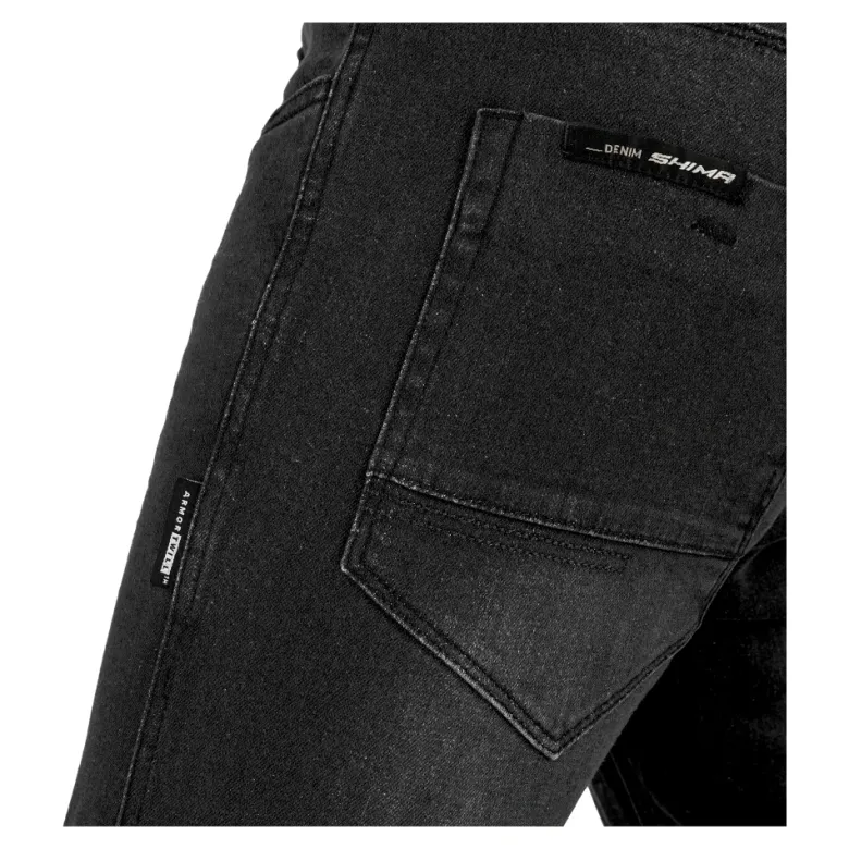Jeansy motocyklowe SHIMA RIDER BLACK czarny