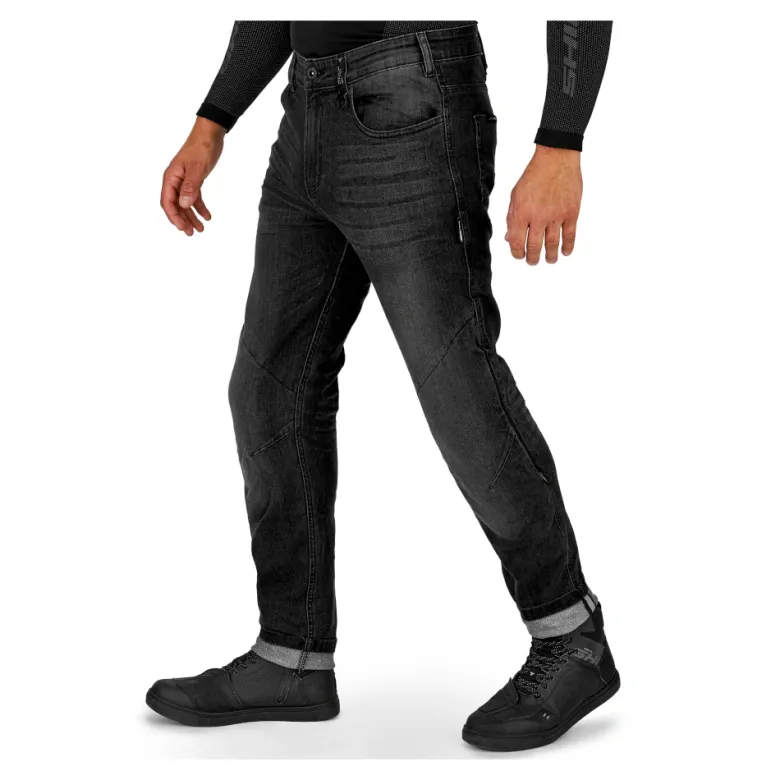 Jeansy motocyklowe SHIMA RIDER BLACK czarny