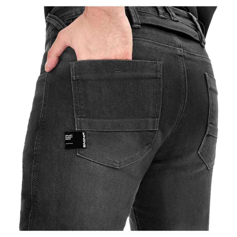 Jeansy motocyklowe SHIMA RIDGE BLACK czarny