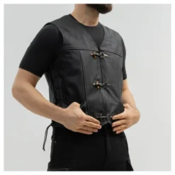 Kamizelka skórzana BROGER CLUBMAN BLACK czarny
