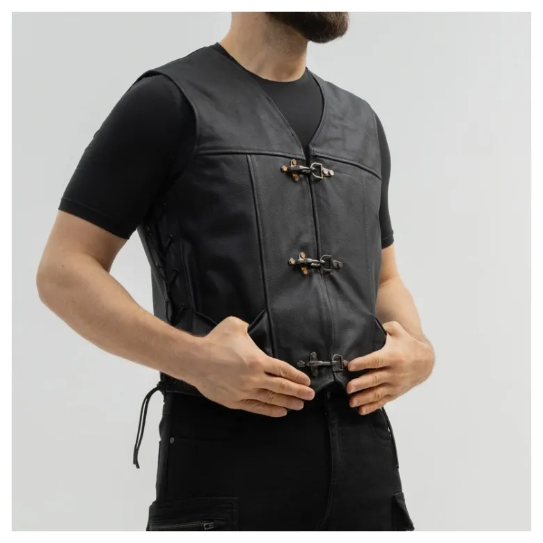 Kamizelka skórzana BROGER CLUBMAN BLACK czarny