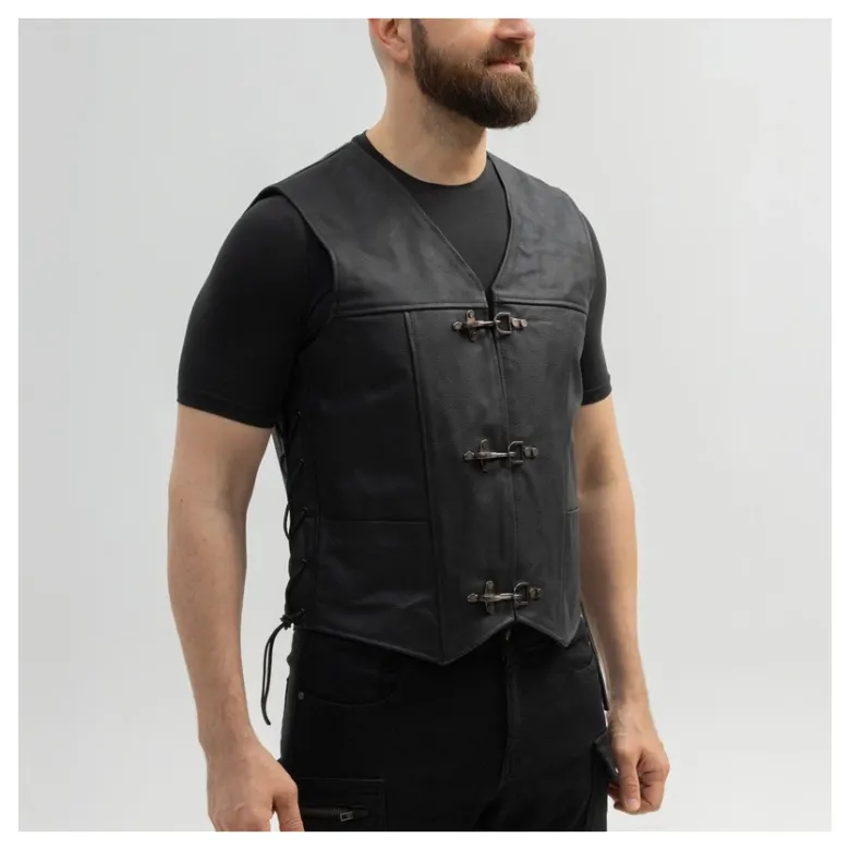 Kamizelka skórzana BROGER CLUBMAN BLACK czarny