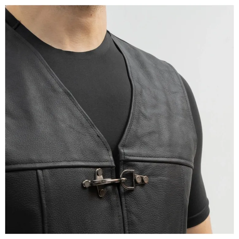 Kamizelka skórzana BROGER CLUBMAN BLACK czarny