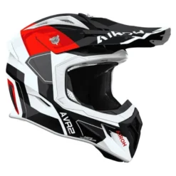 Kask cross AIROH AVIATOR ACE 2 SHIELD RED GLOSS czarny biały czerwony