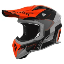 Kask cross AIROH AVIATOR ACE 2 SHIELD ORANGE MATT czarny szary pomarańczowy fluo