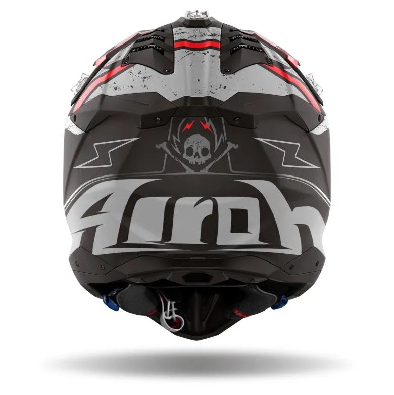 Kask cross AIROH AVIATOR 3 BURNOUT MATT czarny szary czerwony