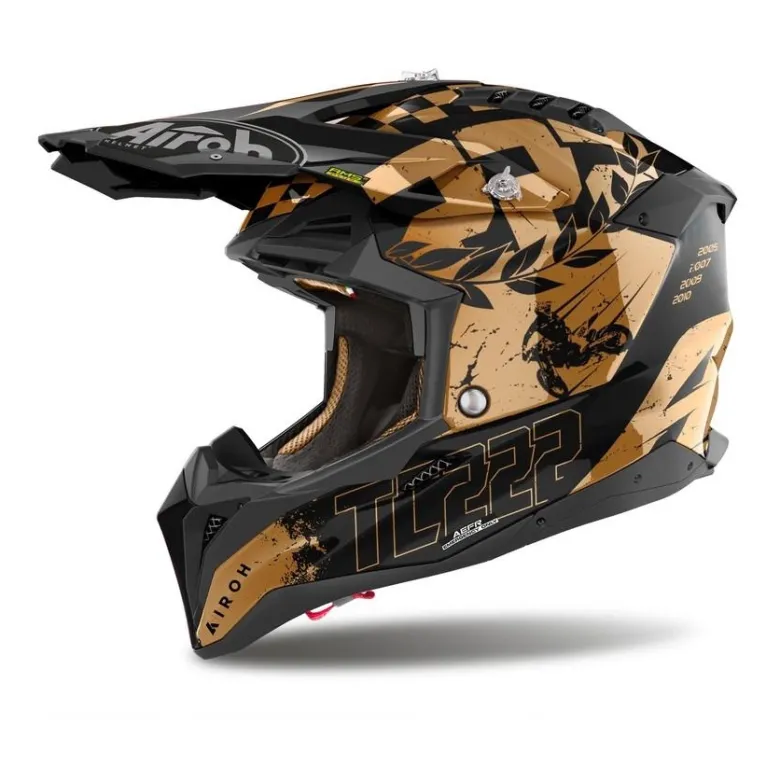 Kask cross AIROH AVIATOR 3 LEGEND CHROME GLOSS czarny złoty