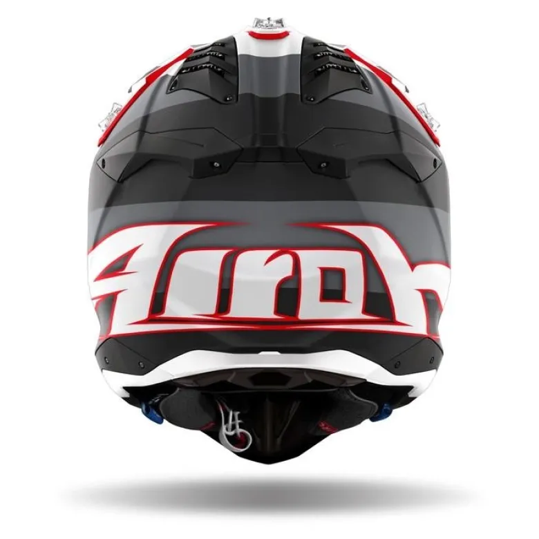 Kask cross AIROH AVIATOR 3 MONARCH GREY RED MATT szary czerwony biały