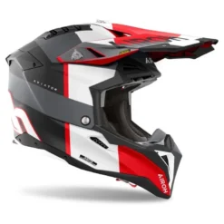 Kask cross AIROH AVIATOR 3 MONARCH GREY RED MATT szary czerwony biały