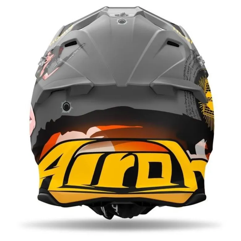 Kask cross AIROH TWIST 3 ADVENTURE MATT szary pomarańczowy zielony
