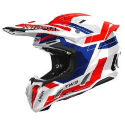 Kask cross AIROH TWIST 3 DYNASTY BLUE RED GLOSS biały czerwony niebieski