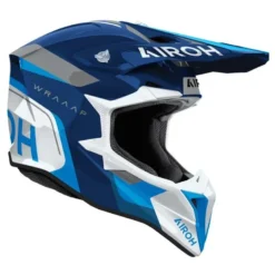 Kask cross AIROH WRAAAP CONQUER BLUE GLOSS niebieski biały szary