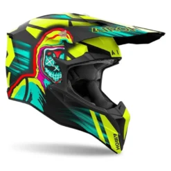 Kask cross AIROH WRAAAP CYBER YELLOW MATT żółty fluo czarny zielony