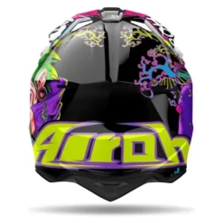 Kask cross AIROH WRAAAP MUSIC GLOSS zielony fioletowy różowy czarny