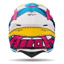 Kask cross AIROH WRAAAP PAINT MATT żółty różowy niebieski biały