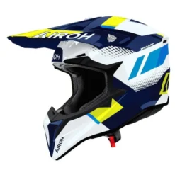 Kask cross AIROH WRAAAP VISION YELLOW BLUE GLOSS biały niebieski żółty