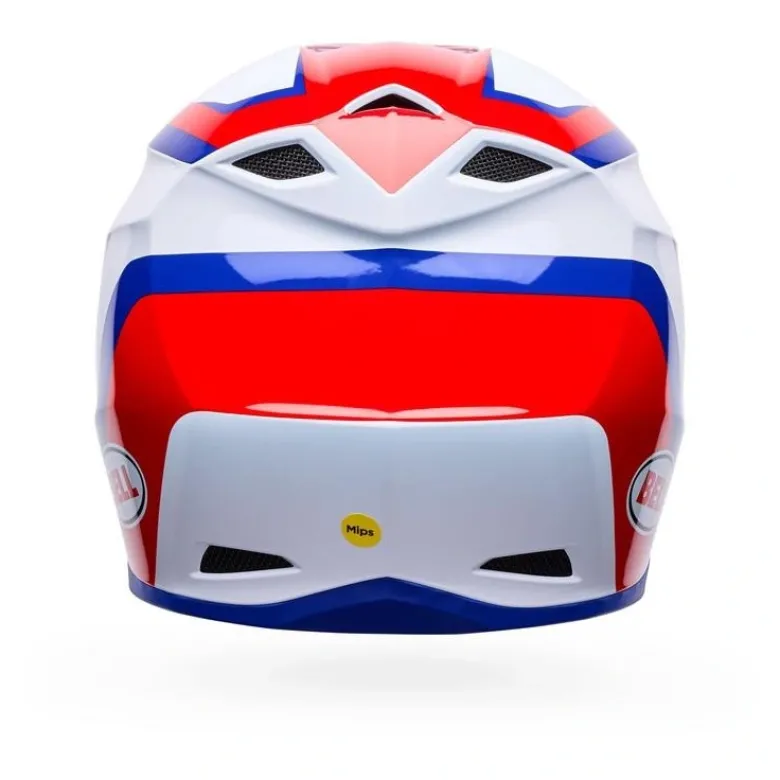 Kask cross BELL MX-10 MIPS DYNO RED WHITE biały czerwony niebieski