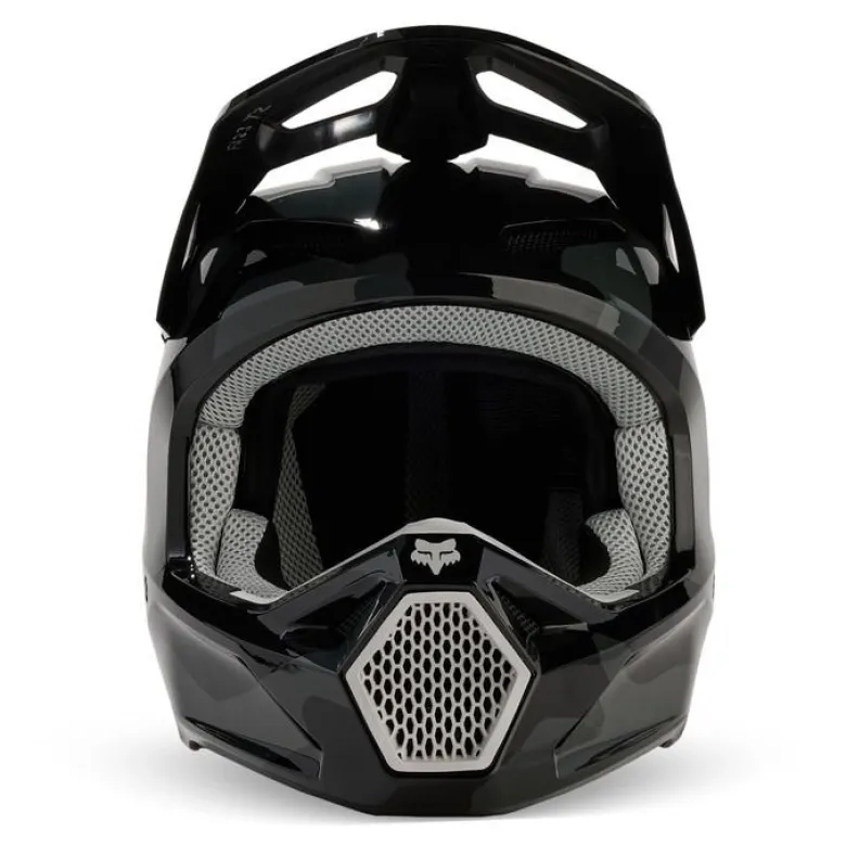 Kask cross dziecięcy FOX JUNIOR V1 BNKR BLACK CAMO czarny szary