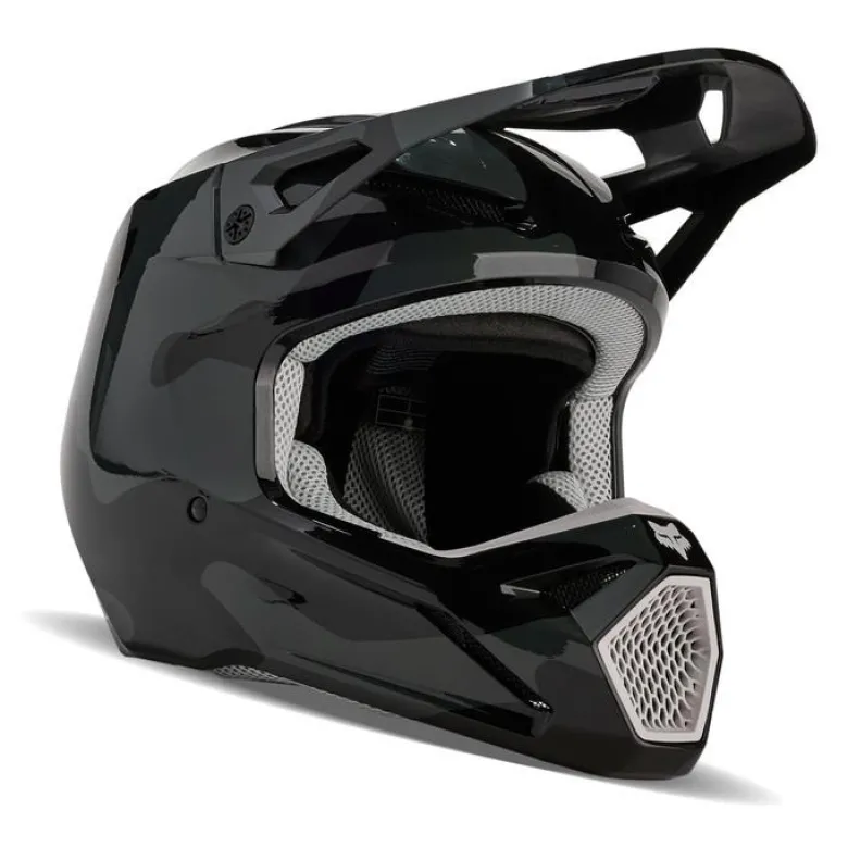 Kask cross dziecięcy FOX JUNIOR V1 BNKR BLACK CAMO czarny szary