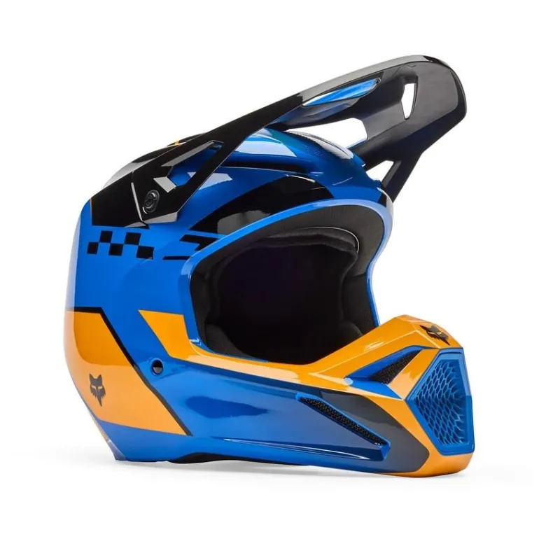 Kask cross FOX V1 COLLECT BLUE niebieski pomarańczowy