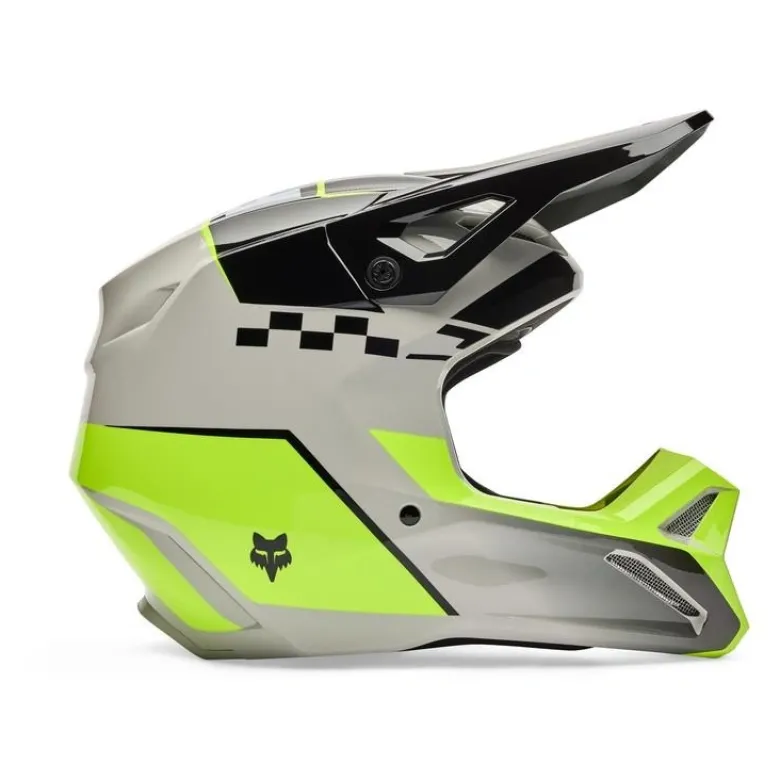 Kask cross FOX V1 COLLECT GREY/YELLOW szary żółty fluo