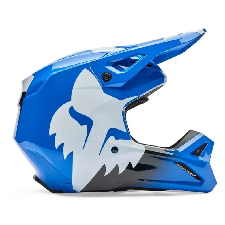 Kask cross FOX V1 SHIELD BLUE niebieski biały