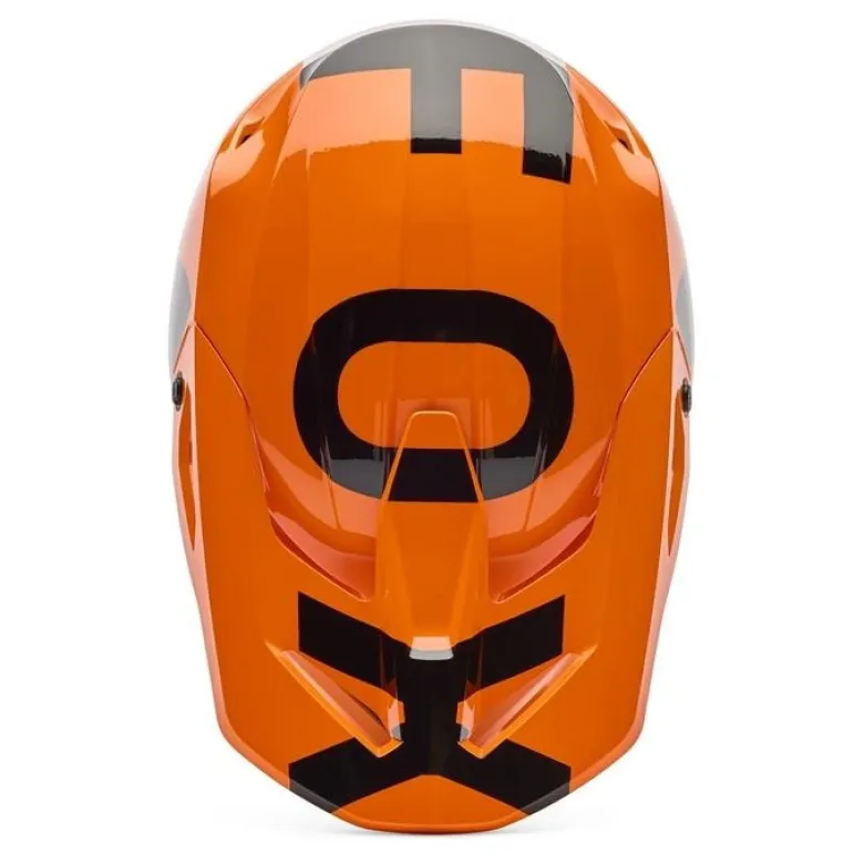 Kask cross FOX V1 SHIELD FLUO ORANGE pomarańczowy fluo czarny