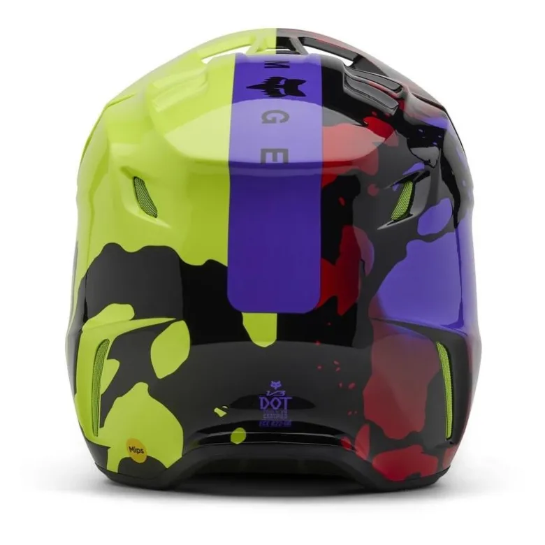 Kask cross FOX V3 THROTTLE FLUORESCENT YELLOW żółty fluo