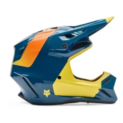 Kask cross FOX V3 TINE TWILIGHT niebieski żółty