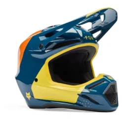 Kask cross FOX V3 TINE TWILIGHT niebieski żółty