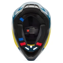 Kask cross FOX V3 TINE TWILIGHT niebieski żółty
