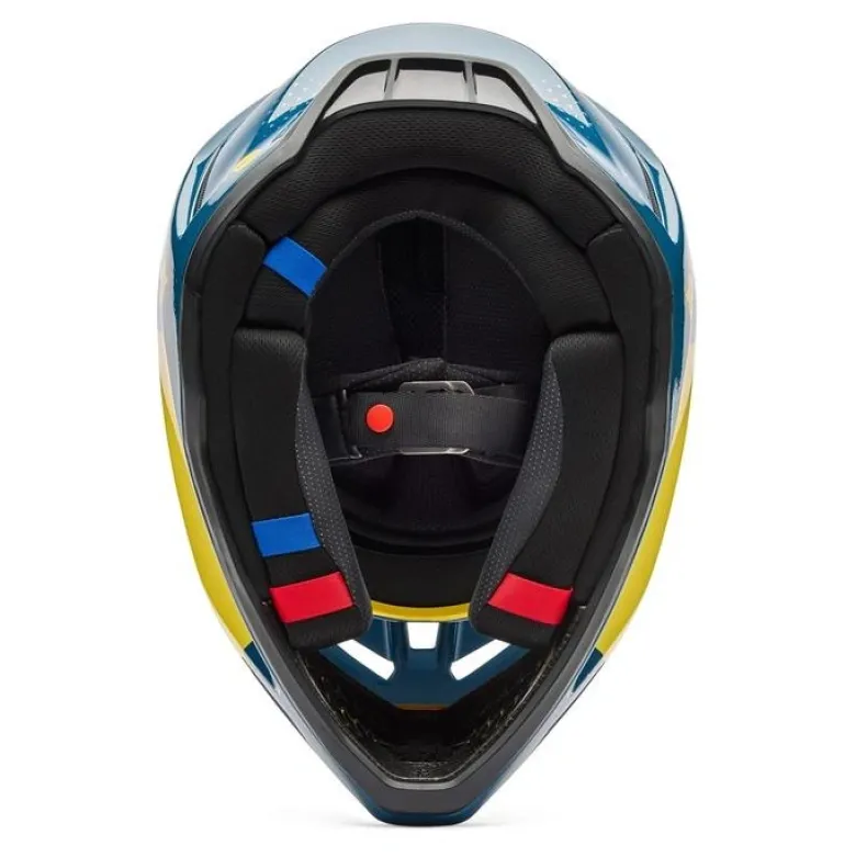 Kask cross FOX V3 TINE TWILIGHT niebieski żółty