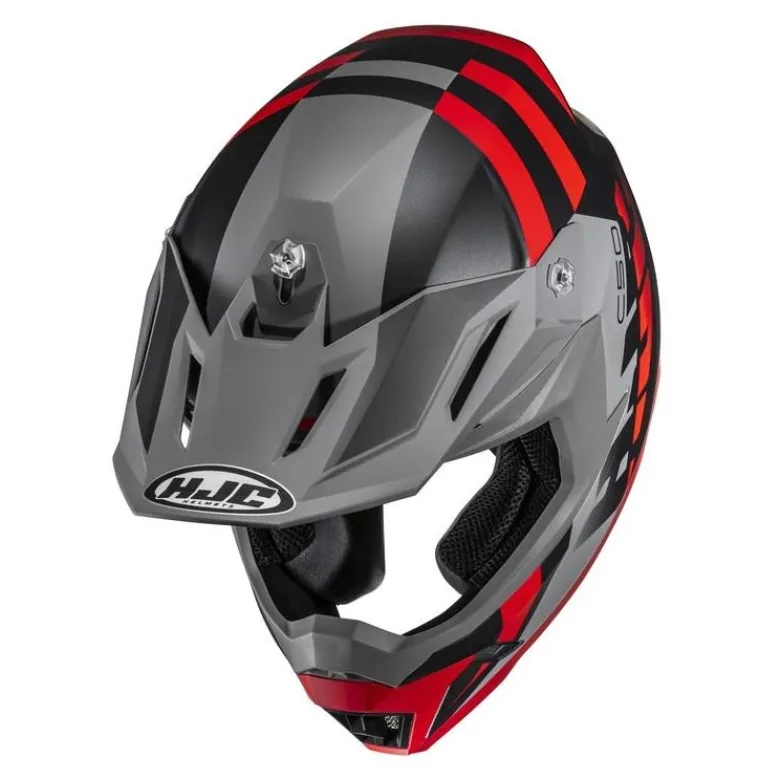 Kask cross HJC C50 MIRAGE GREY/RED szary czerwony