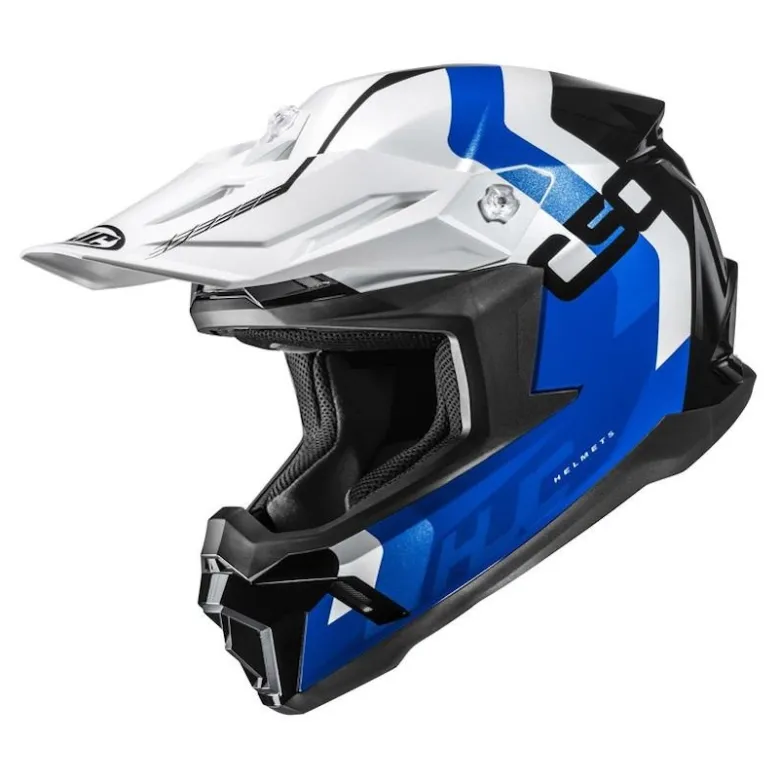 Kask cross HJC C50 PRIMAL WHITE/BLUE biały niebieski