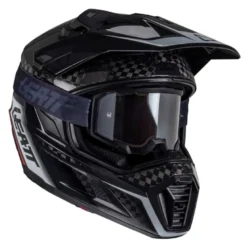 Kask cross z goglami LEATT KIT ADV 9.5 V25 CARBON czarny biały