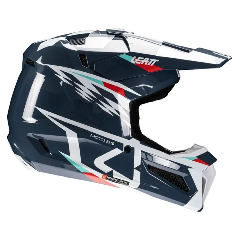 Kask cross z goglami LEATT KIT MOTO 3.5 V25 BLUE niebieski