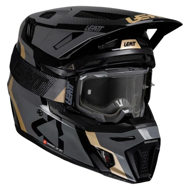 Kask cross z goglami LEATT KIT MOTO 8.5 V25 BLACK czarny