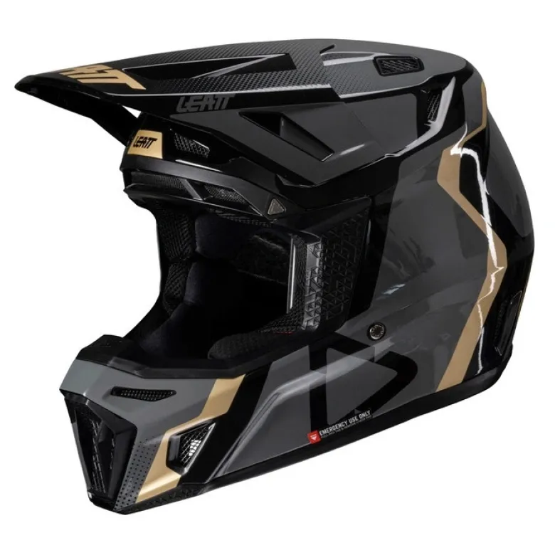 Kask cross z goglami LEATT KIT MOTO 8.5 V25 BLACK czarny
