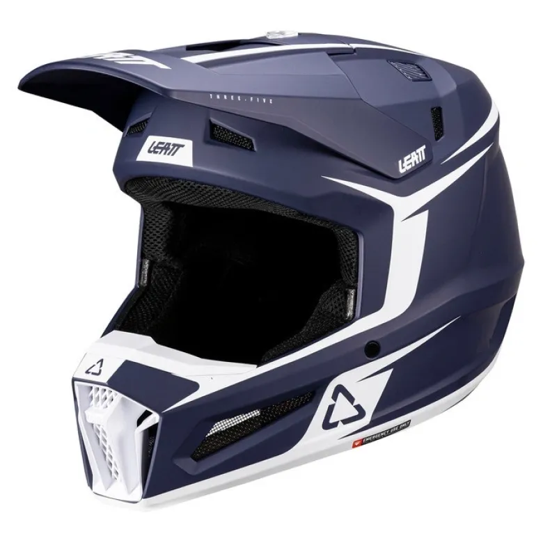 Kask cross z goglami LEATT KIT MOTO 3.5 BLUE niebieski