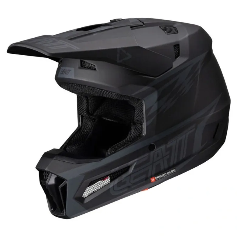 Kask cross z goglami LEATT KIT MOTO 3.5 V25 STEALTH czarny