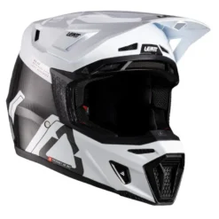 Kask cross z goglami LEATT KIT MOTO 9.5 CARBON WHITE biały