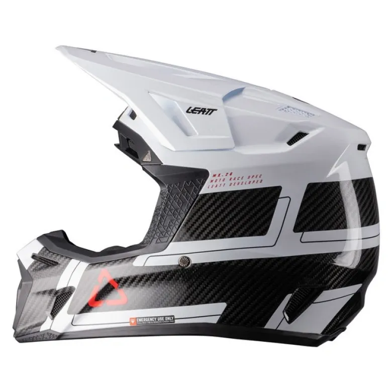 Kask cross z goglami LEATT KIT MOTO 9.5 CARBON WHITE biały