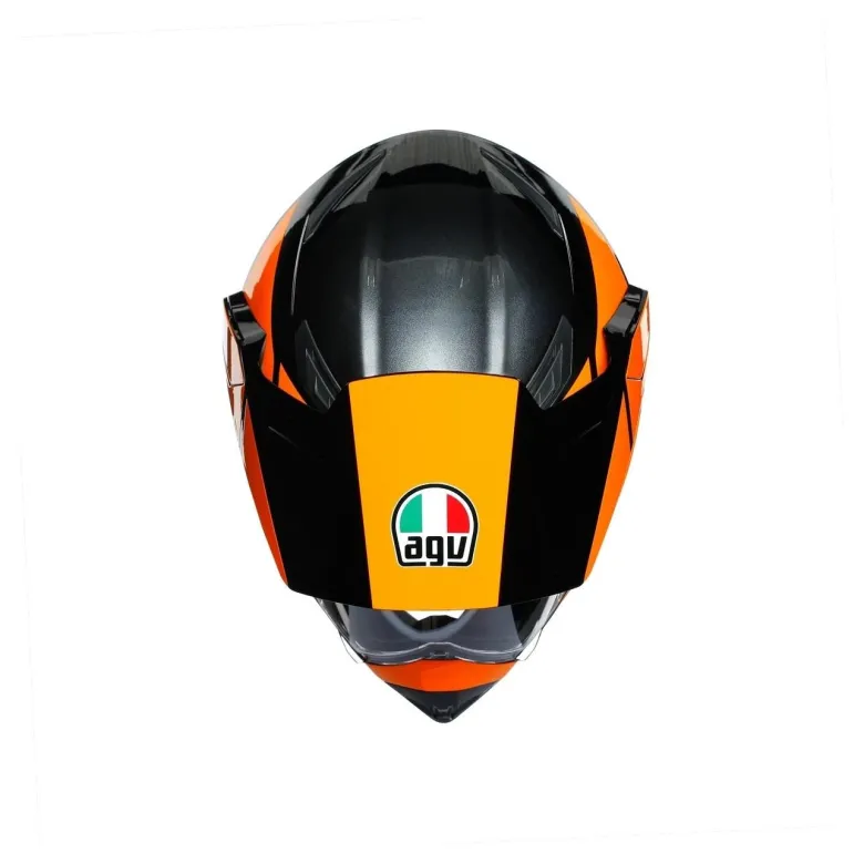 Kask integralny AGV AX9 TRAIL GUNMETAL/ORANGE czarny pomarańczowy