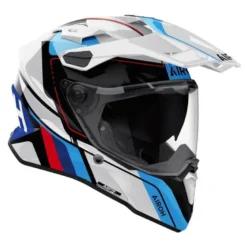 Kask integralny AIROH COMMANDER 2 SKIP WHITE GLOSS biały niebieski czerwony