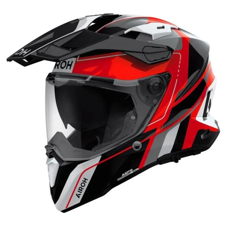 Kask integralny AIROH COMMANDER 2 SKIP RED GLOSS czarny szary czerwony