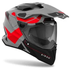 Kask integralny AIROH COMMANDER 2 REVEAL RED FLUO MATT czerwony fluo szary czarny